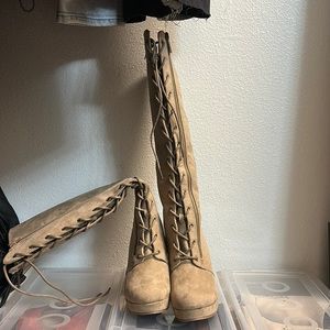 Tan Knee High Boots